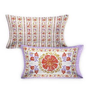 Ensemble de taies d'oreiller classiques à motifs floraux, 7 pièces, blanc, rouge, violet, or, imprimé, 100% coton, 400TC, sans plis, personnalisable, lavage à la main, usage domestique - Product Image 2