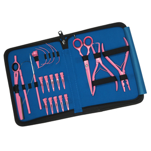 Stylish Hot Pink Color Hair <b>Extension</b> & <b>Micro</b> Links Hair <b>Extensions</b> Tools Kit Customized Design Custom Logo - Product Image 1
