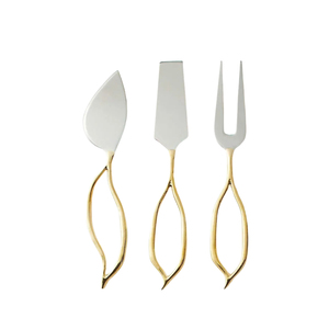 Elegante Juego de Cuchillo y Tenedor para Queso de Acero Inoxidable con Mango de Perlas y Baño de Oro, Vajilla de Lujo para Bodas, Fabricación Personalizada - Product Image 2