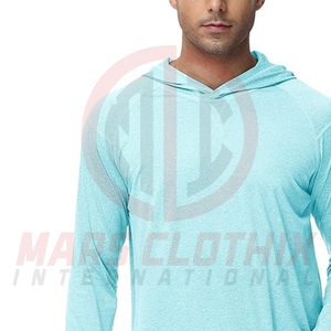 ออกแบบโลโก้ของคุณเอง เสื้อฮู้ดดี้ตกปลาสำหรับผู้ชาย น้ำหนักเบา แห้งเร็ว ราคาขายส่ง - Product Image 5