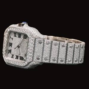 Unique Designer <b>Square</b> Shaped Dial With Auto Date Features Fully Iced Out Moissanite Diamond Hip Hop <b>Man's</b> Party Wear <b>Watch</b> - Product Image 2