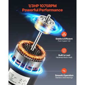 Condensatore Motore Ventilatore Condensatore 1/3HP 1075RPM 208-230V Compatibile GE Genteq K55HXGDD 81195 5KCP39GGY209AS Fasco Ricambio Sistemi HVAC - Product Image 2
