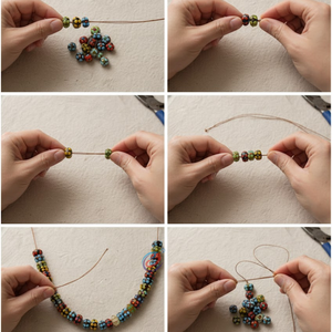 EXCEL EXPORTS Cuentas Sueltas de Vidrio Floral Multicolor, Hilo de 8 Pulgadas |   Rondel Hecho a Mano de 12x18mm |   Fabricación de Joyas y Manualidades - Product Image 3