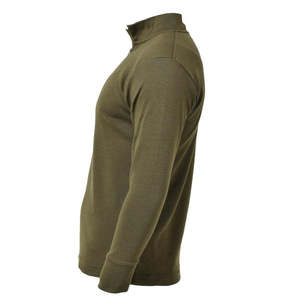 เสื้อเชิ้ตยุทธวิธีสีเขียวมะกอกอิตาลี แขนยาว คอซิปครึ่งตัว ผ้าฝ้าย - Product Image 4