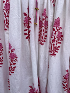 2026 Hot Selling Casual Style Hand Block Printed V-neck Long Sleeve Maxi Dress 100% Cotton Indian <b>Tunics</b> for Women - Product Image 3