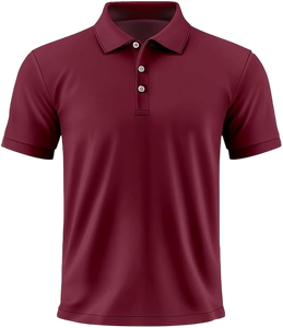 Polo à manches courtes pour homme, coupe classique, couleur marron, léger, confortable, décontracté, idéal pour le bureau, élégant, pour tous les jours - Product Image 3