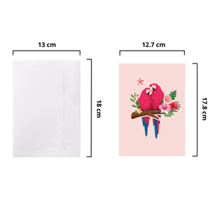 3D Pop Up <b>Card</b> Romantic Colorful Tropical Parrot Couple With Envelope Exotic Handmade Jungle Scene Greeting <b>Cards</b> For Couple - Product Image 2