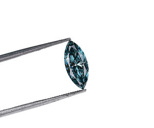 Piedras semipreciosas cultivadas en laboratorio OM GEMS, 0.90 CT, corte marquesa brillante, azul verdoso intenso, claridad VS1, diamante CVD para joyería - Product Image 3