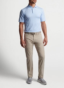 Men's Light <b>Blue</b> Striped <b>Polo</b> <b>Shirt</b> Short Sleeve Knitted Breathable Smart Casual Regular Fit - Product Image 5