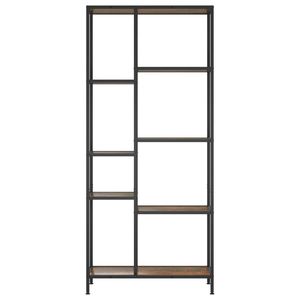 Libreria in Legno Ingegnerizzato e Acciaio Marrone Scuro e Nero, Elegante e Resistente - Product Image 3