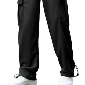 Joggers personnalisés légers pour hommes Pantalon surdimensionné en toile de haute qualité de couleur unie avec cordon de serrage Sérigraphie Logo Conception - Product Image 1