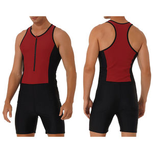 Combinaison de lutte unisexe 100% polyester extensible avec logo frontal, séchage rapide, respirante, design ajusté personnalisable - Product Image 1