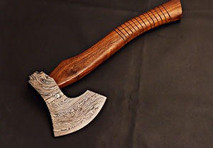Damascus Steel Bearded Viking <b>Axe</b> New Design Rosewood Handle Outdoor Hunting Camping <b>Axe</b> OEM ODM OBM Custom Best Price Wholesale - Product Image 4