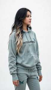 Ensemble Athleisure Femme PASUXI Automne Uni à Capuche, Survêtement 2 Pièces Taille Haute Jambe Large, Écologique et Extensible dans les Quatre Sens - Product Image 2