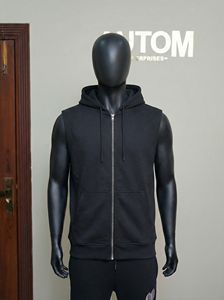 Custom Logo Top Quality Breathable Casual Fitness <b>Sleeveless</b> <b>Hoodie</b> Sport Wear <b>Sleeveless</b> Solid Color Pullover <b>Men</b> Gym Hoodies - Product Image 4