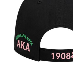 Gorra de Béisbol Black Pink AKA con Bordado de Escudo, Ajustable con Cierre a Presión, Diseño con Letras Griegas, Gorro Deportivo Informal de Moda - Product Image 6