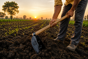SUN Agri No. 6 houes métalliques durables pour l'agriculture, outil manuel pour creuser, labourer, désherber, travailler dans les jardins et dans l'agriculture - Product Image 3