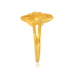 Lopping Petals Gold <b>Ring</b> Premium Gold Tone Artistic Interwoven Loop Pattern <b>Open</b> Band Luxury Fashion Jewellery <b>Ring</b> - Product Image 3