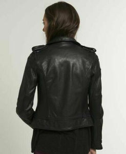 Chaqueta de Motociclista de Cuero Genuino para Mujer, Transpirable, para Invierno, con Forro de Nailon, Color Marrón, Cremallera Personalizada, OEM, Impermeable, Ecológica - Product Image 6