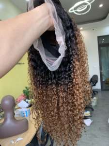 100% Vietnamese Human <b>Hair</b> <b>Extension</b> Remy and Virgin <b>Hair</b> Eurasian Curly Frontal Lace <b>Wig</b> - Product Image 4