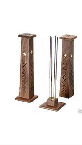 Quemador de incienso tradicional hecho a mano de madera para templo, oración, aromaterapia, meditación, bandeja para recoger cenizas de incienso. - Product Image 5