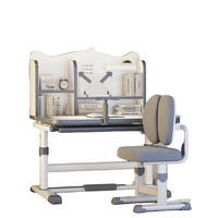 Ensemble de table d'étude pour enfants bureau de chaise réglable en hauteur bureau en métal d'écriture pour l'école primaire et la chambre à coucher
