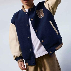Blouson Bomber en Laine Noir pour Homme avec Manches en Cuir Personnalisées, Style Letterman, Vente en Gros OEM - Product Image 5