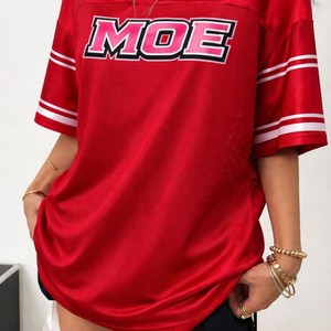 Jersey Deportivo Personalizado Rojo de Malla, Unisex, Estilo Retro, Streetwear, 100% Poliéster, Proveedor Mayorista, Jersey de Fútbol Americano - Product Image 2