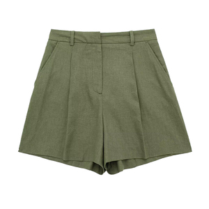 Shorts pour femmes à taille haute, coupe régulière, avec fermeture éclair, shorts d'été décontractés et élégants - Product Image 2