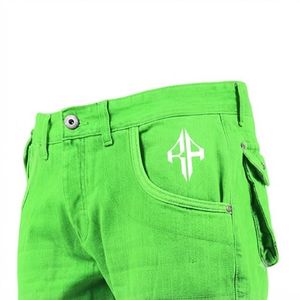 Pantalones Cortos de Mezclilla para Hombre, de Alta Calidad, con Estampado de Serigrafía, Estilo Jeans, de Pierna Ancha, Material Spandex/Poliéster - Product Image 5