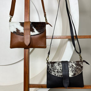 Nouveau véritable cuir de vachette naturel fourrure cuir fronde sac à main Western peau de vache fourrure cuir bandoulière élégant multi-usages sac à main pour les femmes - Product Image 4