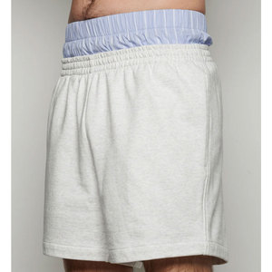 Pantalones Cortos de Algodón Grueso Personalizados de Alta Calidad al por Mayor con Cordón Largo, Lavado Ácido, Doble Cintura y Largo hasta la Rodilla - Product Image 3