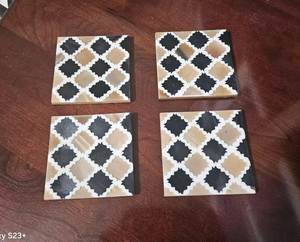 Elegant Bone Inlay <b>Table</b> <b>Coaster</b> Set Decorative Tea Mug Holder Handmade Interior Decor Piece Collection - Product Image 5