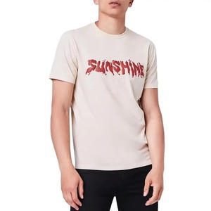 T-shirt court personnalisé pour homme, coupe ample et oversize, noir uni, impression en relief, 300 g/m² - Product Image 1