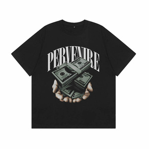 T-shirt noir à manches courtes pour homme, style vintage, coupe ample, col rond, 100 % coton, tissu en toile, design uni - Product Image 6