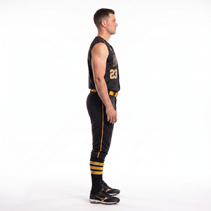 Maillot de baseball sans manches personnalisé en polyester sublimé à 100 %, entièrement boutonné, pour homme adulte, uniforme d'équipe de softball amateur, anti-humidité - Product Image 5