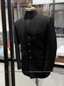 Luxury Black Bandhgala Jodhpuri <b>Suit</b> Pant Men Single Breasted Spandex/Modal Designer Indo Western Wedding Wear Indian Pakistani - Product Image 5