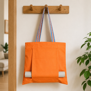 Bolsa de Lona Premium para Colgar el Tapete de Yoga |   Bolsa de Transporte Reutilizable para Esterilla de Pilates y Ejercicio, con Bolsillo Frontal Grande para Mujeres - Product Image 4