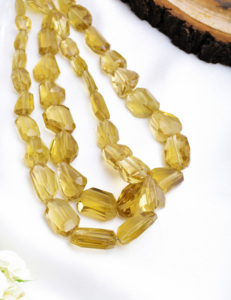Cuarzo miel natural facetado, collar de piedras preciosas naturales de 15 pulgadas, para la elaboración de joyería fina. - Product Image 1