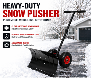 Pousse-neige robuste réglable avec roues, lame en acier de 30 pouces, pelle à neige pour allée et trottoir ODGWTO023 - Product Image 3