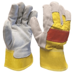 Gants de travail robustes en cuir de vachette fendu, avec dos perforé en tissu de coton, protection industrielle des mains, manchette caoutchoutée, CE - Product Image 1