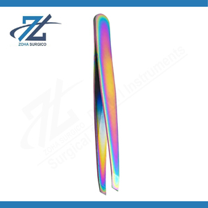 Pince à épiler professionnelle pour sourcils et cils, à pointe inclinée, pour moustache et poils, en acier inoxydable durable, outils spéciaux - Product Image 3