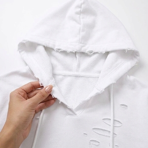 Sudaderas con Capucha Extra Grandes, Ecológicas, Estilo Desgastado, con Logotipo Personalizado, 450g, 100% Algodón, Unisex, Estilo Vintage Urbano, Venta al Por Mayor - Product Image 4