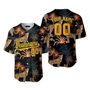 เสื้อเบสบอลสีดำทองเขียวแบบมืออาชีพ ผ้าโพลีเอสเตอร์/คอตตอน ชุดกีฬา แห้งเร็ว ระบายอากาศดี คอวี พิมพ์ลายด้วยเทคนิคพิเศษ - Product Image 2