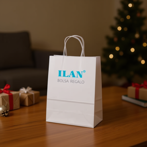 Sacchetto Regalo ILAN 21x15x8cm in Carta Bianca per Regali - Product Image 3