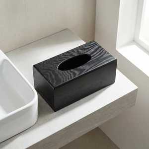 Porte-mouchoirs en bois minimaliste |   Boîte à serviettes en bois noir moderne, décoration pour la maison, le bureau et les chambres d'hôtel de luxe - Product Image 2