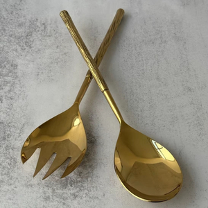 Elegant Mirror Polish Stainless Steel Salad Serving Spoon And Fork Set For <b>Buffet</b> Catering And Dining Table - Product Image 1