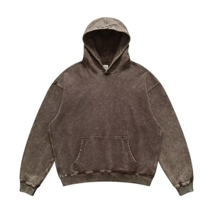 Sweat à capuche oversize vintage délavé à l'acide, personnalisé, brodé et imprimé numériquement, pour homme et femme, en molleton de coton - Product Image 4