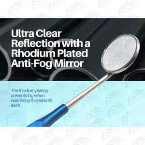 Mango Superficie frontal Rodio Plasma Recubierto Instrumentos quirúrgicos dentales Espejo dental Acero inoxidable con plasma azul - Product Image 6