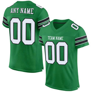 Maillot de football américain vert pour homme, manches courtes, sublimation, maille respirante, personnalisable avec nom et numéro d'équipe 00, coupe ample, séchage rapide - Product Image 2